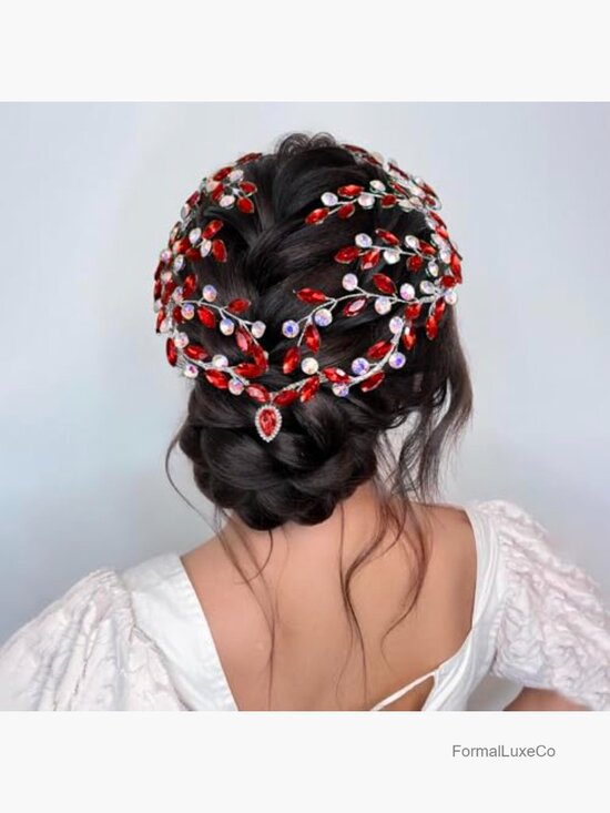 Crystal Rhinestone Headband, Wedding Headpiece, Adjustable Hair Band for Women, main image 4